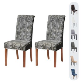 Altimpo Chair Covers, Dining Room Chair Covers Set of 2, Stretch Chair Covers for Dining Chairs, Removable Washable Dining Chair Covers for Home Kitchen Banquet Hotel Ceremony