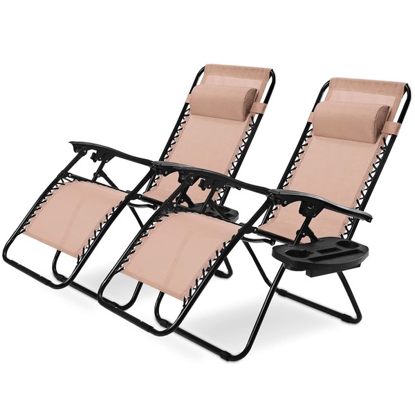 hysache Folding Zero Gravity Chair Set of 2, Outdoor Adjustable