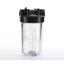 Hydronix HF45-10CLBK10PR Water Filter Housing 10" - 1" Ports, Clear Body w/PR