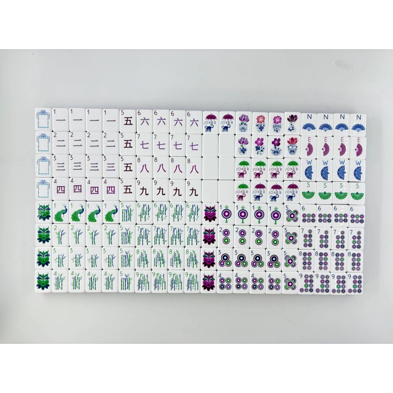 Stock Luxury 160-Tile American Mahjong Set Blue Willow Chinoiserie Mat