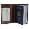 Real Leather RFID Blocking Travel Passport Holder with Vaccine Card