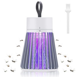 Bug Zapper Rechargeable, Hangable Mosquito Killer Lamp - Portable UV Insect Gnat Trap for Outdoor/Indoor, USB-Powered with Grid for Camping, Bedroom, Patio, Kitchen