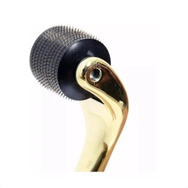 Dermaroller Corporal Facial Arrugas Estrias Manchas Oro Rodillo Micro Agujas Dorado Deluxe