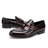Men's Tassel Loafer, Classic Casual Dress Shoe, Wine Leather Tassel