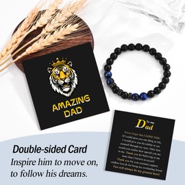 FIEEFX To My Dad Bracelet Gifts for Dad Men, Birthday Christmas Valentines Fathers Thanksgiving Easter Basket Stuffers Gifts for Dad from Daughter Son