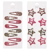 Shimmeroo 16PCS Snap Hair Clips Metal Leopard-Print Hairpin Star Water