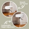 Youtanic Vanity Stool with Adjustable Height, 360°Swivel PU Leather Ottoman