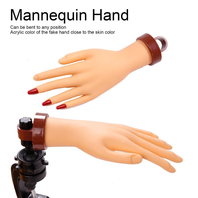 Nail Art Practice Hand Flexible Bendable Mannequin Hand Fake Hand