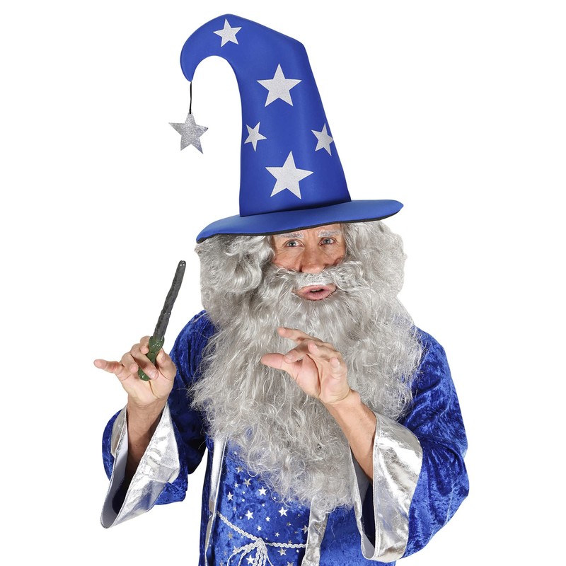 Cappello da mago blu con stelle