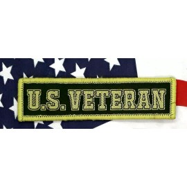 U.S. Veteran - Morale Patch Subdued Green Hook & Loop Application 3"x 1"