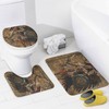 TOWINSFB 4Pcs Retro Aztec Warrior Shower Curtain Sets Bathroom Decor,