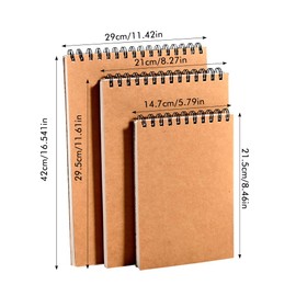 Skizzenbuch, A3, A4, A5, Skizzenblock, Spiralbindung, Zeichenblock, 160 g/m², langlebiges Skizzenbuch, säurefrei, Kunstbücher, Kunstbedarf, Skizzenpapier für Schule, Malen, Graffiti, 3 Stück