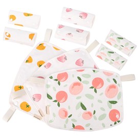 Bebamour Drool and Teething Reversible Cotton Pad For All Carry Positions Baby Carrier White Drool Bib For Boys & Girls infant baby  carrier ringsling  carrier infant  ino  flip  4  in  1  convertible  carrier - Color: Persimmon