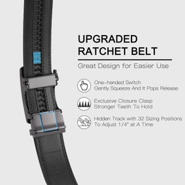 FALAN MULE Mens Belt,Slide Leather Ratchet Belt for Mens