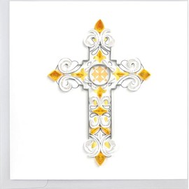 Quilled Ornate Cross Greeting Card