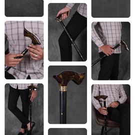 Handmade Rose Wood Walking Canes for Men and Women Wooden - Canes for Men, Walking Sticks for Adult (TE-091)