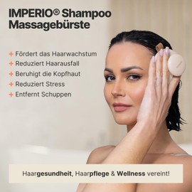 IMPERIO Kopfhaut Massagebürste zur Anregung des Haarwachstums - Premium Scalp Massager für durchblutungsfördernde Kopfmassage - Anwendung im trockenen & nassem Haar (Rosa)