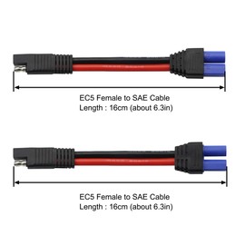 GINTOOYUN EC5 to SAE Cable, EC5 F/M Plug to SAE Connector Power Automotive Cable Wire 10AWG for Car Motor Solar Panel Batteries