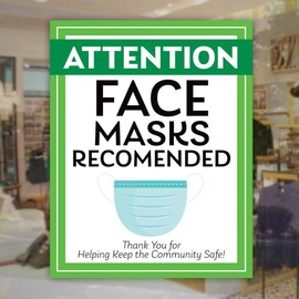 ExcelMark Face Masks Recommended Decal Thank You for Keeping Us Safe (7.5" x 10")