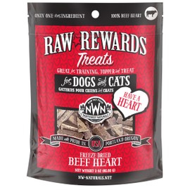 Northwest Naturals Freeze-Dried Raw Rewards Variety Pack - Dogs & Cats - Salmon (2.5 Oz), Beef, Bison, Chicken, Lamb Livers (3 Oz) - Healthy, 1 Ingredient, Natural - (Pack of 5)