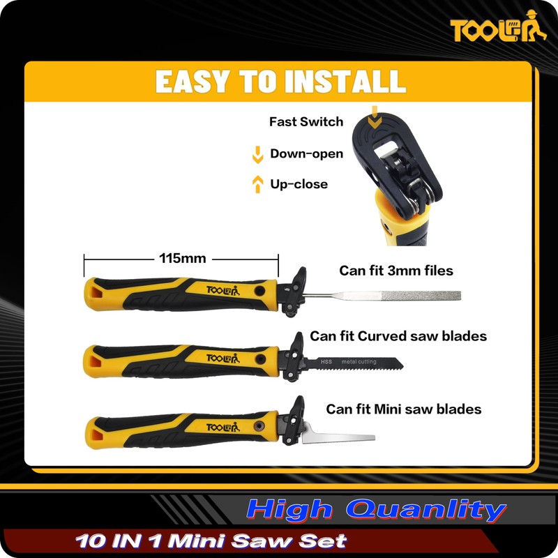 TOOLAN: 10-In-1 Model Craft Hand Saw & File Set. DIY