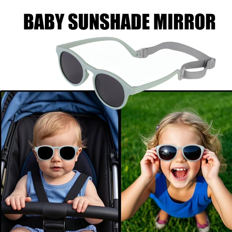 VVQWCY Baby Sunglasses, Adjustable with Strap, Children's UV400 Protection Sunglasses,