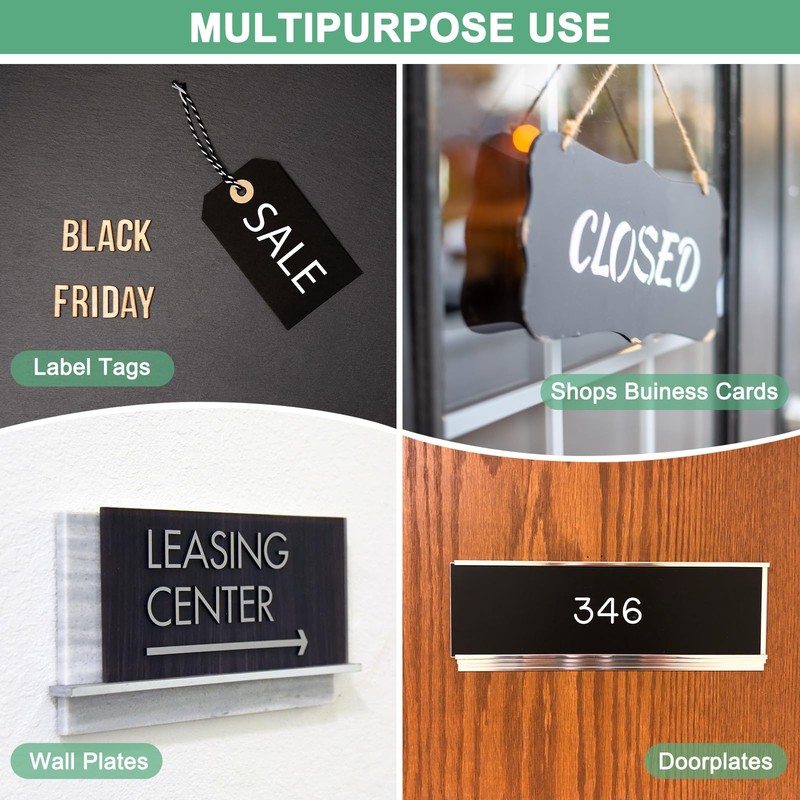 M METERXITY 20-Pack Anodized Aluminium Laser Engraved Mount Metal Plate