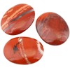 Rockcloud Oval Worry Stones,Palm Pocket Stone,Healing Crystal Chakra Therapy Geometry,Red