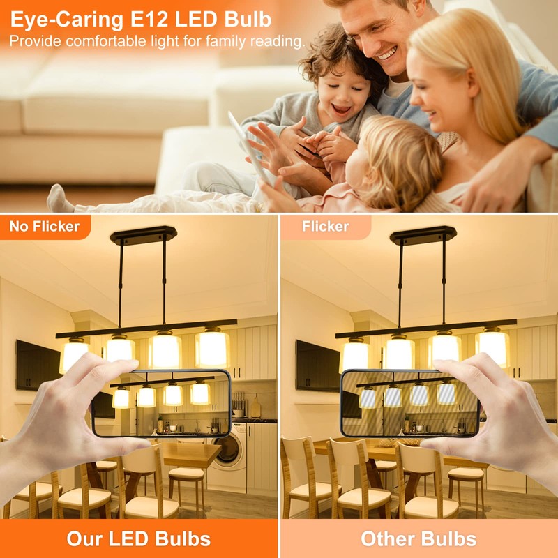 Sailstar A15 Ceiling Fan Light Bulbs, E12 Base, 6Watt (60-Watt
