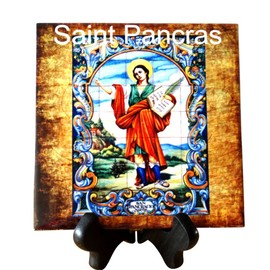 Gifts by Lulee, LLC Saint Pancras San Pancracio Patron Saint of Workers Tile for Wall Desk Mantel (6 x 6)
