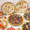 JarThenaAMCS 48Pcs Fall Paper Plates Pumpkin Maple Leaf Scalloped Disposable