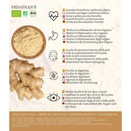 FRISAFRAN Ginger Ground Organic Ginger Powder 40 g Ginger Powder Natural Pure No Additives Vegan Dried Ginger Organic Powder Ginger Spice Ground Ginger Ground Ginger