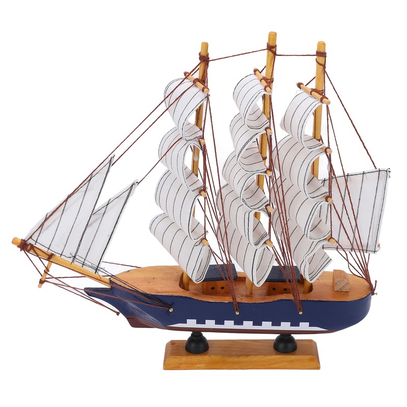 Model Ship Mediterranean Style High Density Natural Pinewood Durable Vibrant