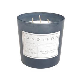 Sand + Fog Scented Candles - Vanilla Sandalwood - Additional Scents and Sizes - 3 Wicks 100% Cotton Lead-Free - Luxury Air Freshening Jar Candles - Perfect Home Decor - 21 oz