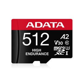 【Adata】 microSD 512GB Security Camera Dashcam GoPro UHS-I Class 10 / V30 / A2 512GB SD 6.0 Max Read Speed 100MB/s High Durability AUSDX512GUI3V30SHA2-RA1-I Waterproof