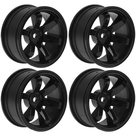 4Pack HIRCQOO RC Plastic Wheel Rims 12mm Hex Hub OD 52mm Compatible with 1/10 On-Road Racing Touring Drift Car Tamiya TT-01 Kyosho RedCat Sakura D4 XIS HSP 1/10 RC Scales,Width 26mm (Black)