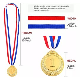 Dokpav Medallas de Metal de 6.5cm, 12Pzs Medallas para Ganadores De Oro, Plata y Bronce, Medallas de Premiación de Estilo Olímpico, Medallas De Futbol para Niños Adultos Competiciones, Deportes