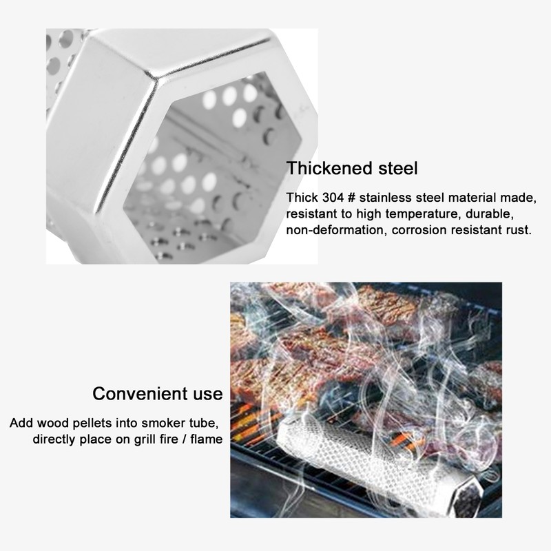 BBQ Smoker Tube 304 Stainless Steel Rhombic Outdoor Barbecue Accessory