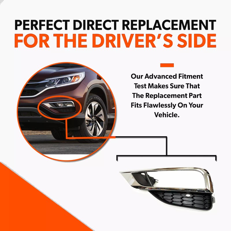 YLT Auto Front Bumper Fog Light Lamp Bezel Trim Driver