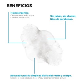 La Roche-Posay Lipikar Gel Lavant, Gel de Ducha con Niacinamida para Piel Sensible, Limpiador Suave para Rostro y Cuerpo para Todas las Pieles, 400 ml