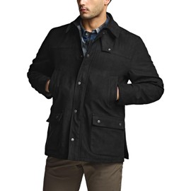 CQR Men's Flannel Lined Shirt Jackets, Long Sleeved Rugged Plaid Cotton Brushed Suede Shirt Jacket, Huntsman Night Sky, Large
