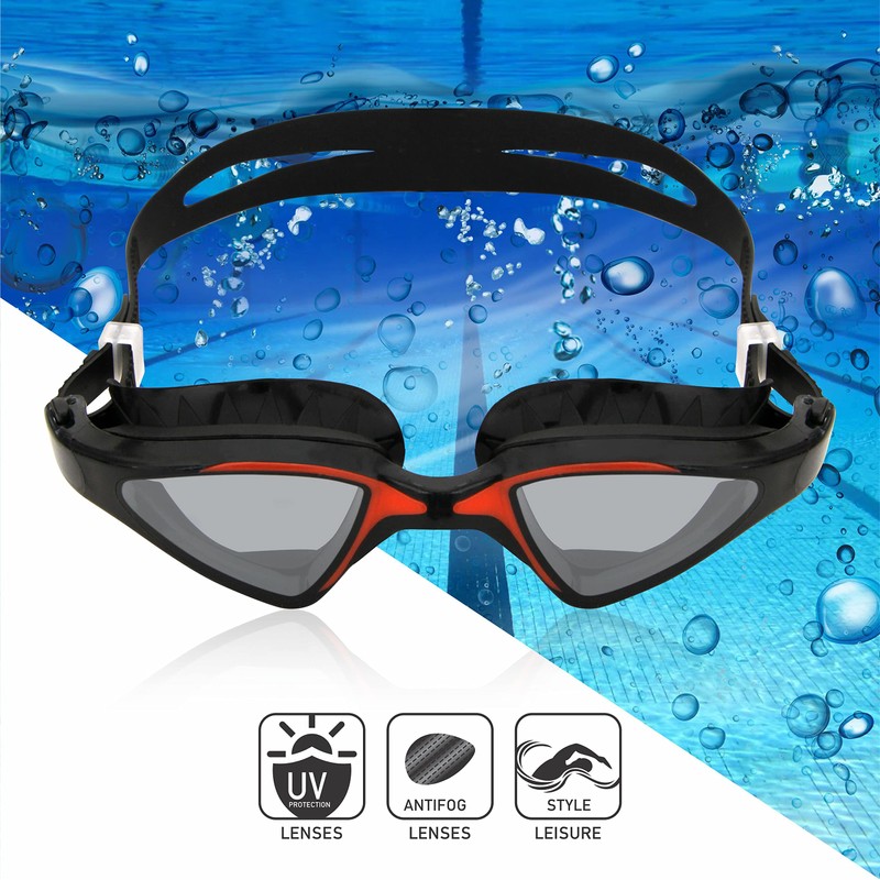 Nivia Unicore Swimming Goggles (Black,Red)