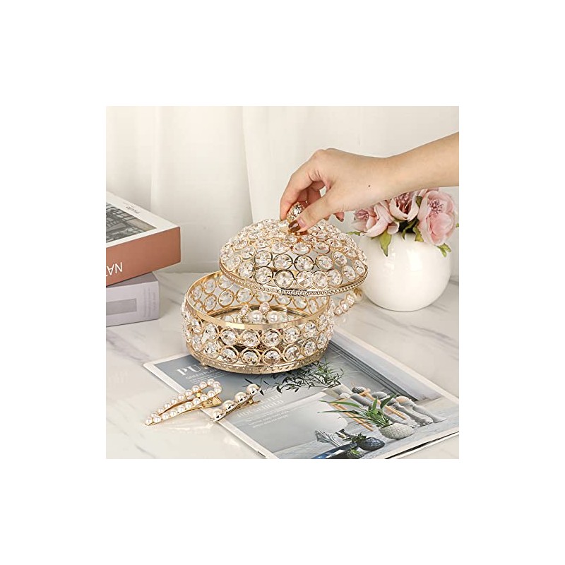 Hipiwe Cofre de joyería con tapa para aretes, anillos, joyas,