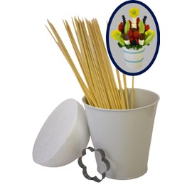 Dakota Merchandise The Edible Bouquet Kit - Create Your own Edible Arrangement - DIY - add Fruit or Candy to Make Your Bouquet - Includes 50 Kebab skewers