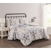 CANNON Kasumi Floral King 3 Piece Duvet Cover Set, White/Blue