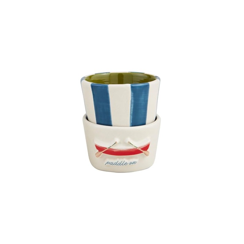 Mud Pie Canoe Retreat Stacked Tidbit; 2" x 3" dia