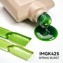 MAYCHAO 15ML Jelly Spring Green Gel Nail Polish 1Pc Transparent Green Gel Polish Soak Off UV LED Translucent Nail Polish Nail Art Starter Manicure Salon DIY at Home, 0.5 OZ