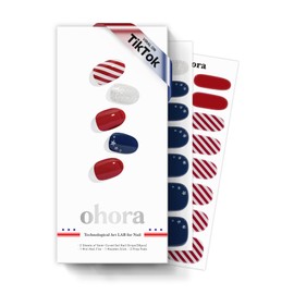 ohora ohora Semi Cured Gel Nail Strips (N State Twilight) - Works with Any Nail Lamps, Salon-Quality, Long Lasting, Easy to Apply & Remove - Includes 2 Prep Pads, Nail File & Wooden Stick