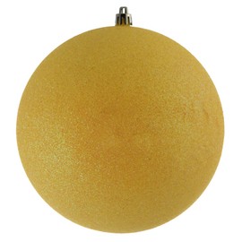 Vickerman 6" Yellow Glitter Ball Ornament. Includes 4 Ornaments per Pack.