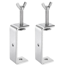 sourcing map 2pcs 304 Stainless Steel C Clamps 3.94" (100mm) Wide Jaw Opening Wood Clamps Metal U Beam Clamp for Woodworking Welding Building Household Mounting